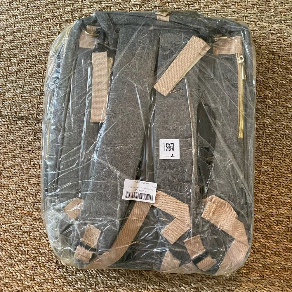 Gray 7-in-1 Diaper Bag Backpack NWT